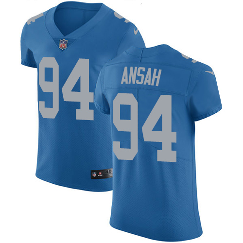 Nike Lions #94 Ziggy Ansah Blue Throwback Men's Stitched NFL Vapor Untouchable Elite Jersey - Click Image to Close